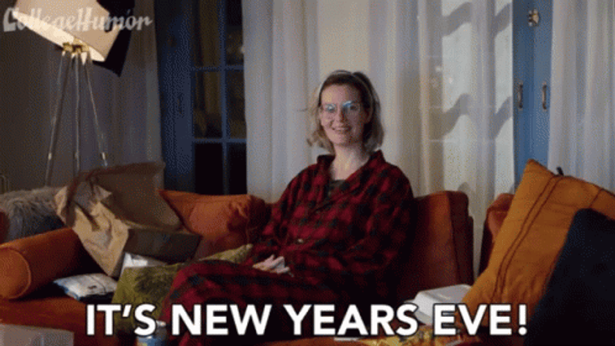 New Year's Eve Smiling Girl GIF