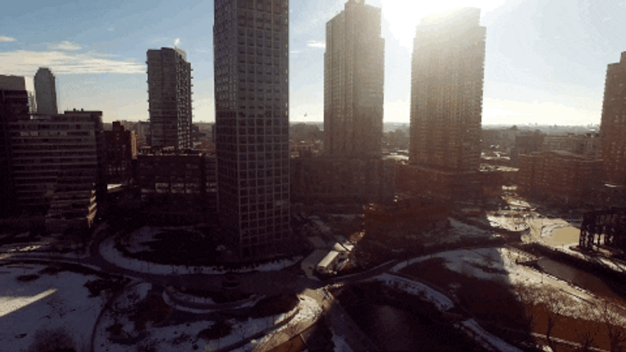 New York City Drone View GIF