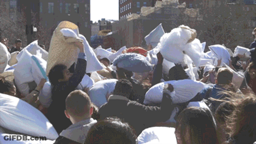 New York City Pillow Fight GIF