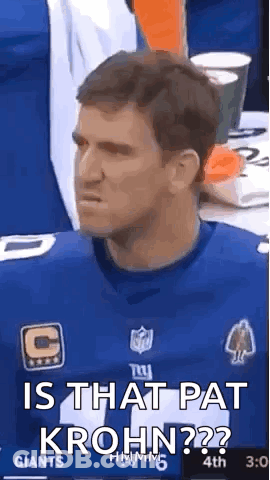 New York Giants Football Player Sitting At Table GIF