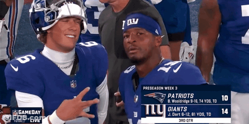 New York Giants Football Players Standing GIF