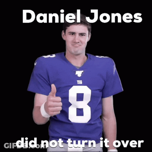 New York Giants Player In Blue Jersey Number 8 GIF