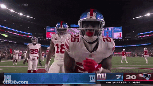New York Giants Playing Patriots In Fourth Quarter GIF