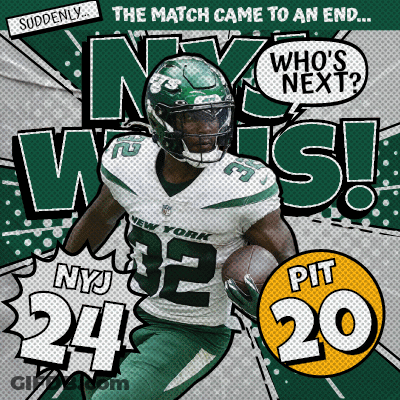 New York Jets Ad Saying Match Ended Who's Next Pit 20 GIF