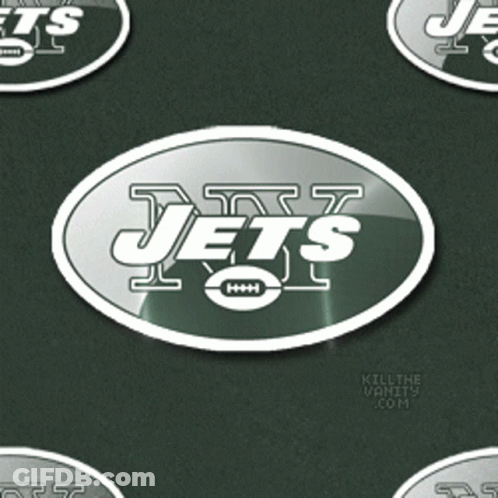 New York Jets Logo On Black Background GIF
