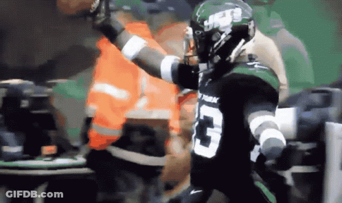 New York Jets Player Number 3 Throws Football GIF