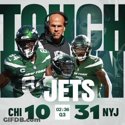 New York Jets Poster With Coach And Two Players GIF