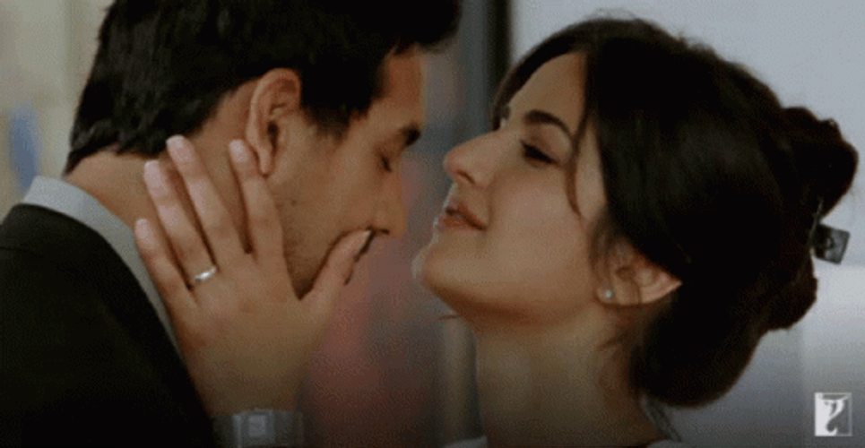 New York John Abraham And Katrina Kaif Forehead Kiss GIF