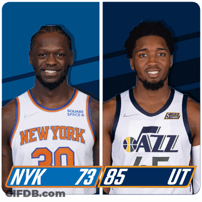New York Knicks And Utah Jazz Basketball Players GIF