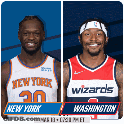 New York Knicks And Wizards Basketball Players GIF