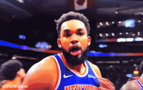 New York Knicks Basketball Player Making Face GIF