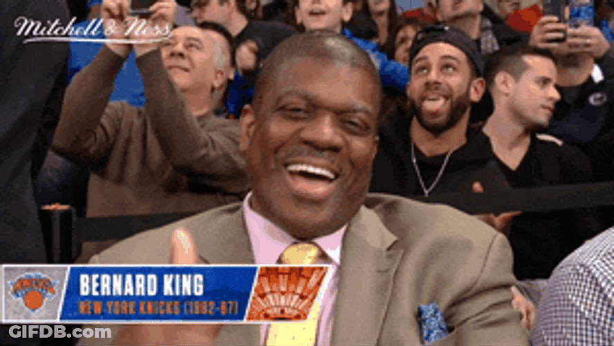 New York Knicks Bernard King Cheering GIF