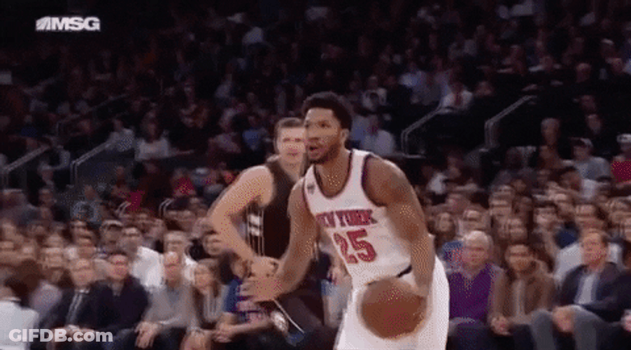 New York Knicks Derrick Rose Slam Dunk GIF