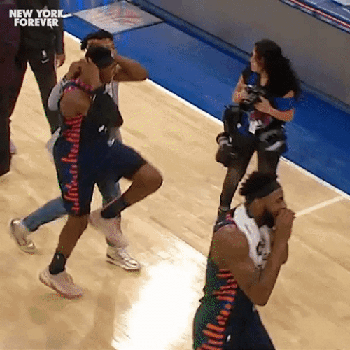 New York Knicks Having Fun In Court GIF