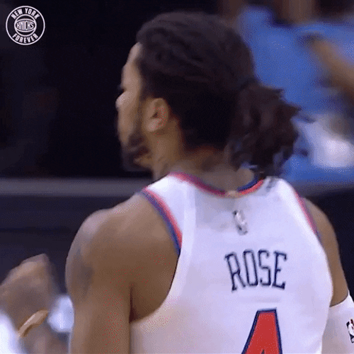 New York Knicks High Five Derrick Rose GIF