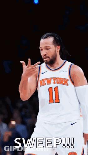 New York Knicks Player Sweeping Hands GIF