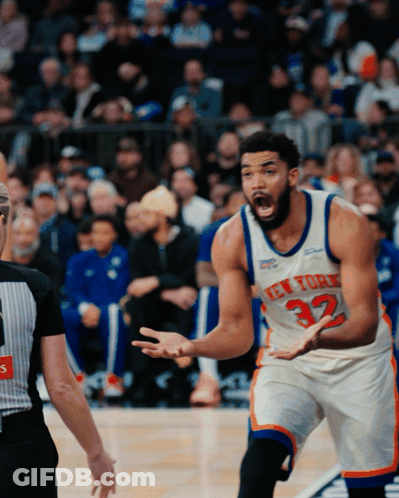 New York Knicks Player Yelling At Referee GIF