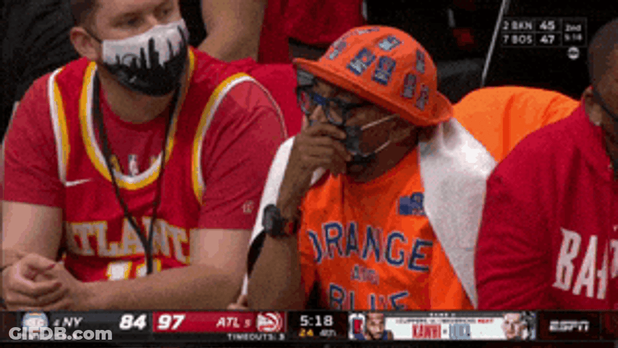 New York Knicks Spike Lee Watching Intense Game GIF