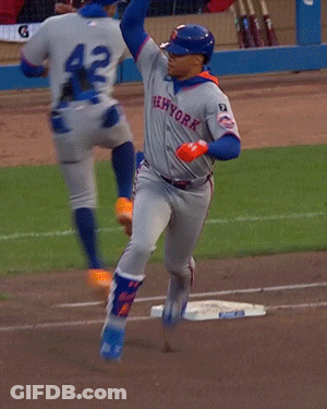 New York Mets Baseball Player Celebrating GIF