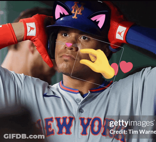 New York Mets Baseball Player In Cat Hat GIF