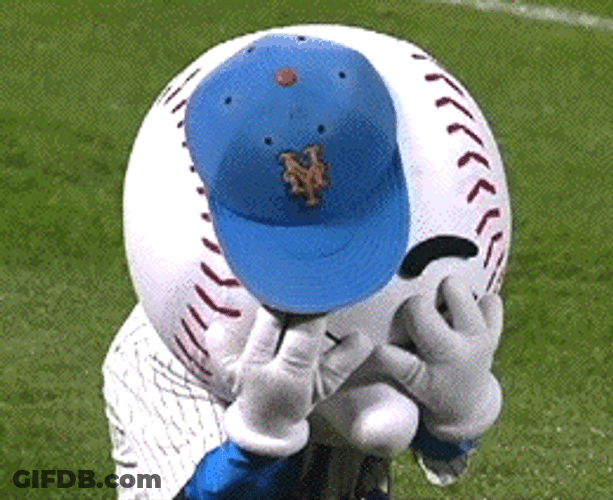 New York Mets Mascot Mr Met Crying GIF