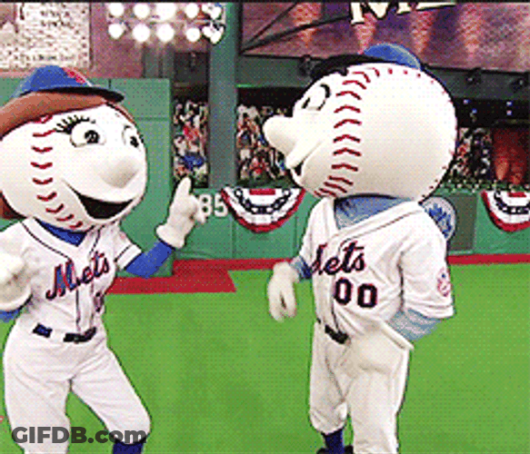 New York Mets Mascots High Five GIF