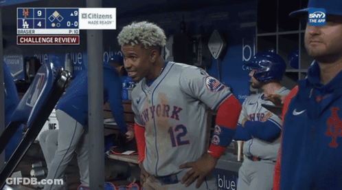New York Mets Player In Dugout GIF