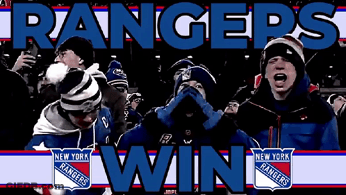 New York Rangers Fans Cheering In Stands GIF