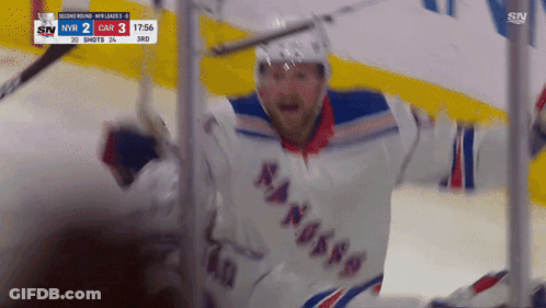 New York Rangers Hockey Player Celebrates GIF