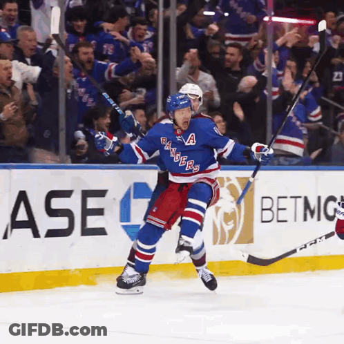 New York Rangers Hockey Player Celebrating Goal GIF