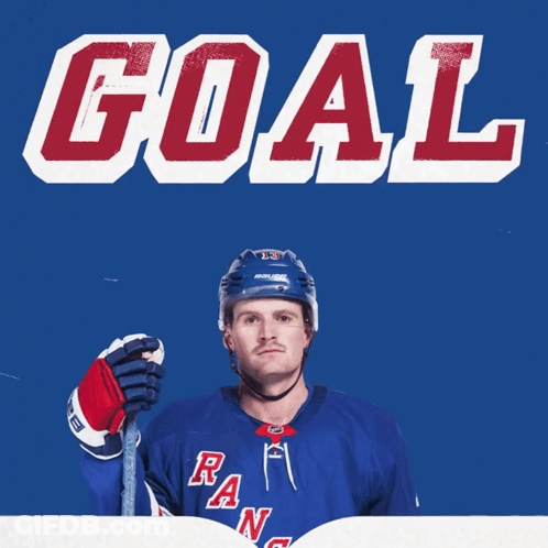 New York Rangers Hockey Player Holding Stick GIF