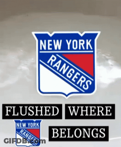 New York Rangers Logo On Hockey Rink GIF
