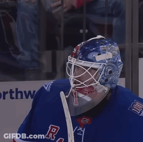 New York Rangers Player Celebrating Arms Up GIF