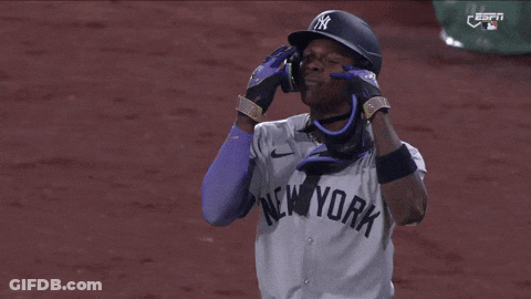 New York Yankees Baseball Player Covering Face GIF