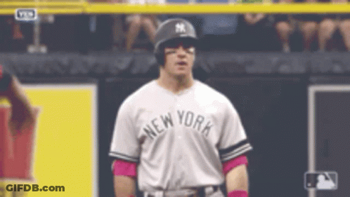 New York Yankees Baseball Player In White Jersey GIF