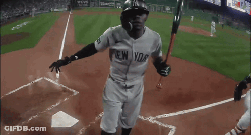 New York Yankees Baseball Player With Helmet And Sunglasses GIF