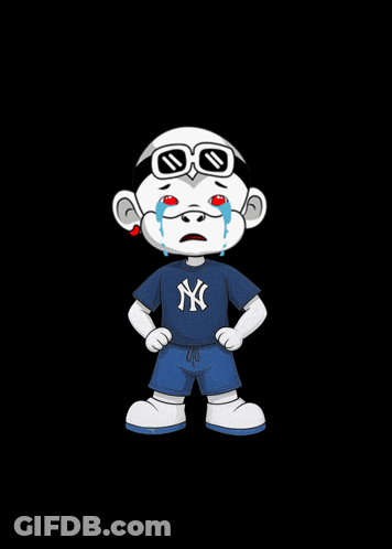 New York Yankees Cartoon Character Crying GIF