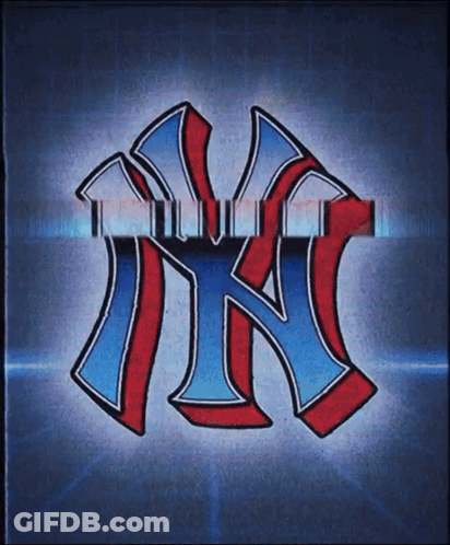 New York Yankees Logo On Blue GIF