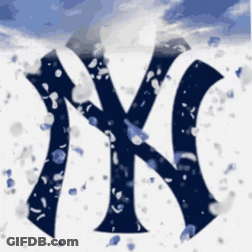 New York Yankees Logo Surrounded By Snow GIF