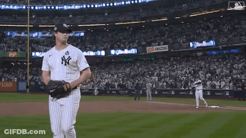 New York Yankees Pitcher Throwing Baseball GIF