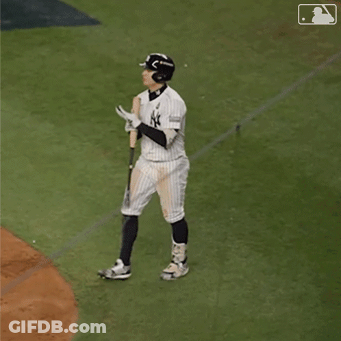 New York Yankees Player Holding Bat GIF