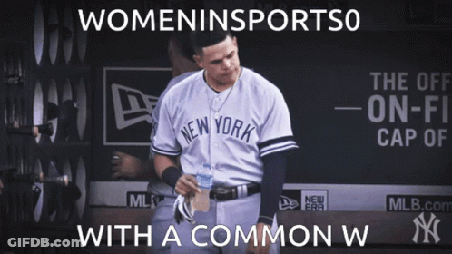 New York Yankees Player Holding Water Bottle In Dugout GIF