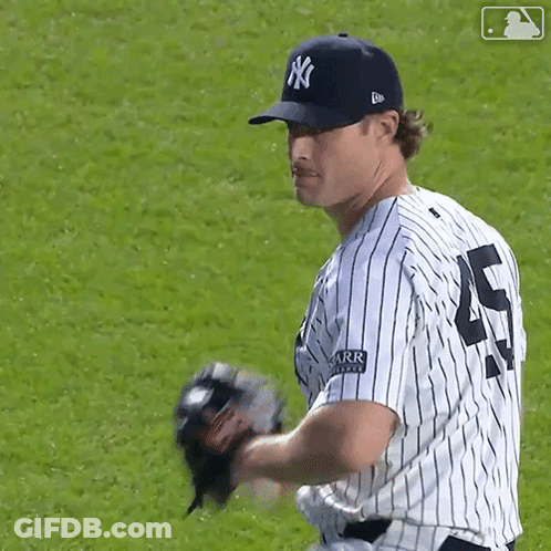 New York Yankees Player Number 5 Throws Baseball GIF