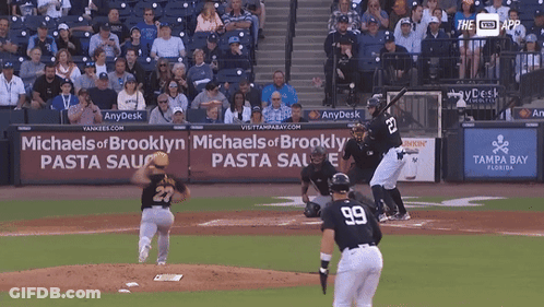 New York Yankees Player Running To Home Plate GIF