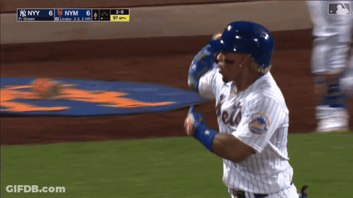 New York Yankees Player Running To Home Plate GIF