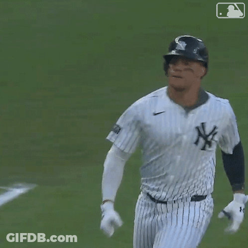 New York Yankees Player Swinging Bat GIF