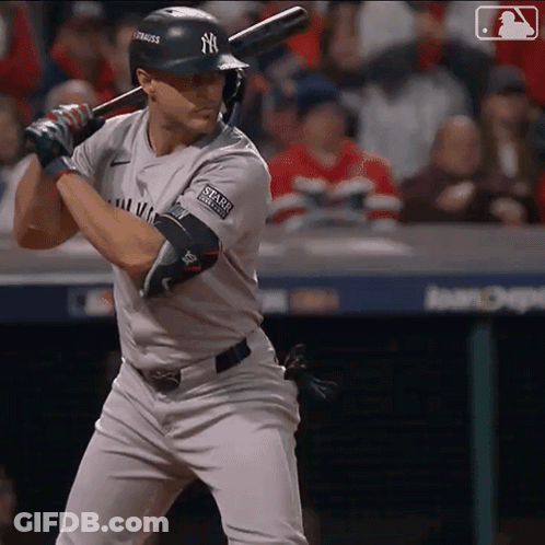 New York Yankees Player Swinging Bat GIF