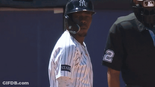 New York Yankees Player Swings Bat GIF