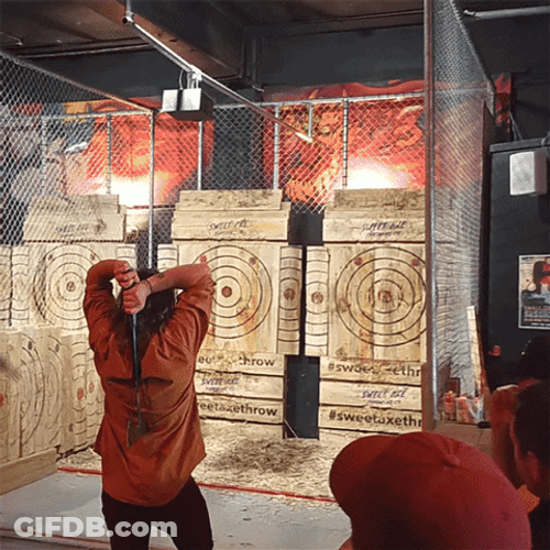 New Zealand Axe Throwing Bullseye GIF