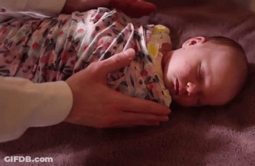Newborn Baby Sleeping In Pink Blanket GIF